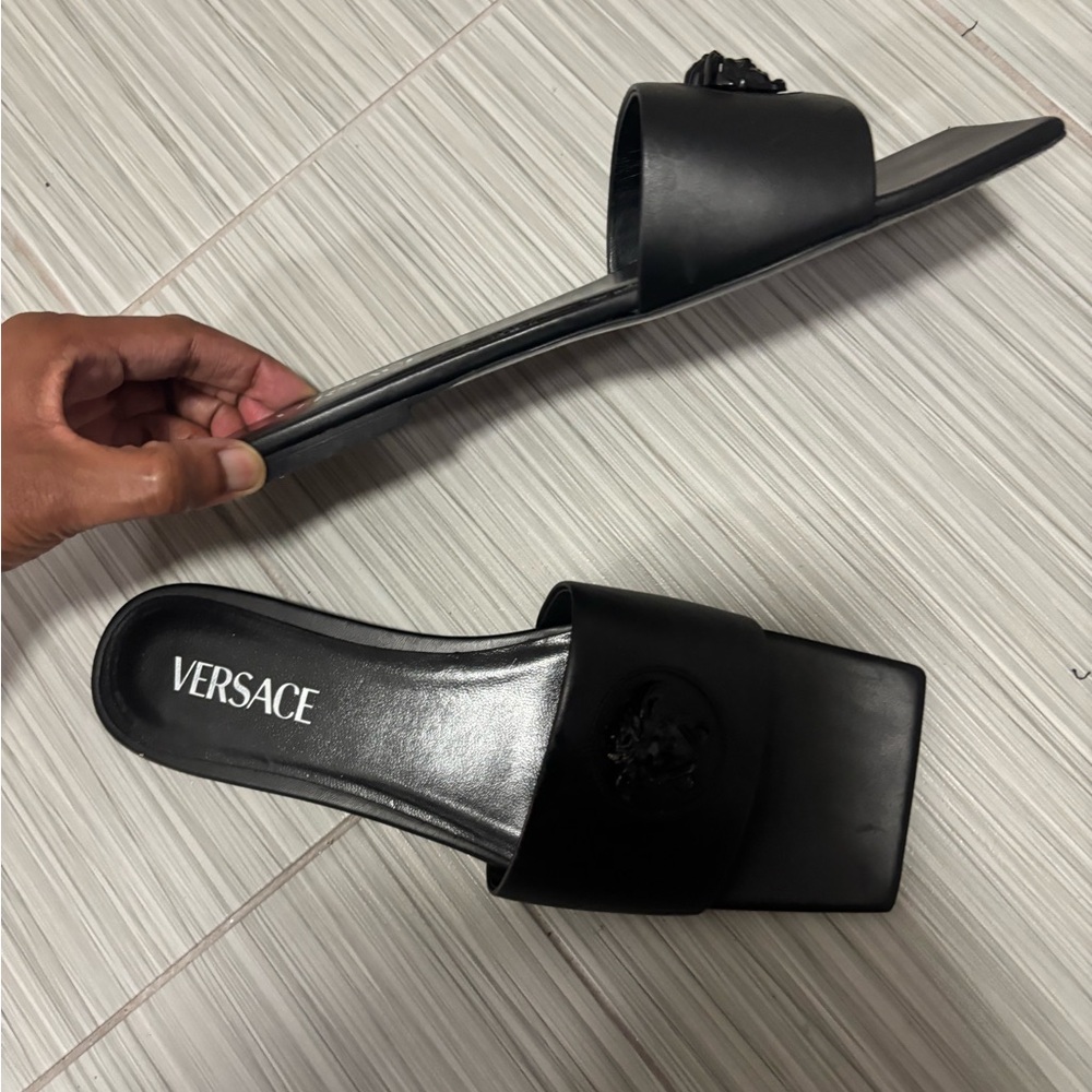 Versace Black Women's Slide Sandals - Picture 5 of 5